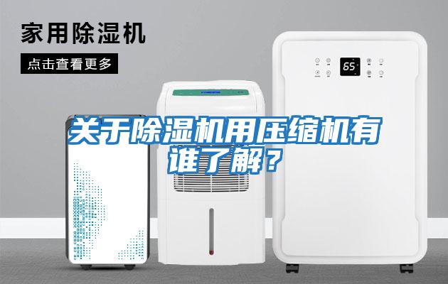 關于除濕機用壓縮機有誰了解？