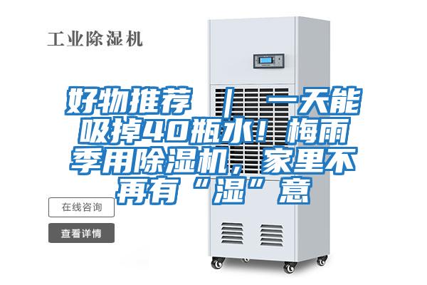 好物推薦 ｜ 一天能吸掉40瓶水！梅雨季用除濕機，家里不再有“濕”意